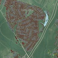 Second close-up of the map of Stafford, New Jersey print showing more streets and buildings