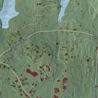Second close-up of the map of Stafford Springs, Connecticut print showing more streets and buildings