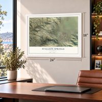 Stallion Springs, California map, 18 x 24 inch print in a white frame in a home office