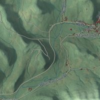 Second close-up of the map of Stamford, New York print showing more streets and buildings