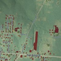 Second close-up of the map of Stamps, Arkansas print showing more streets and buildings