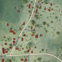 Second close-up of the map of Stanardsville, Virginia print showing more streets and buildings