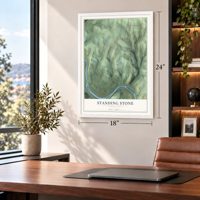 Standing Stone, Pennsylvania map, 18 x 24 inch print in a white frame in a home office