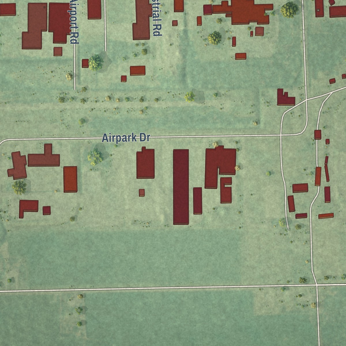 Second close-up of the map of Standish, Michigan print showing more streets and buildings