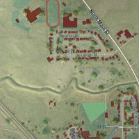 Second close-up of the map of Stanfield, Oregon print showing more streets and buildings