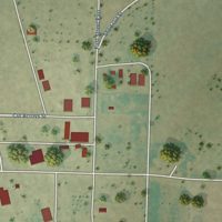 Second close-up of the map of Stanford, Montana print showing more streets and buildings