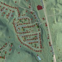 Second close-up of the map of Stanleytown, Virginia print showing more streets and buildings