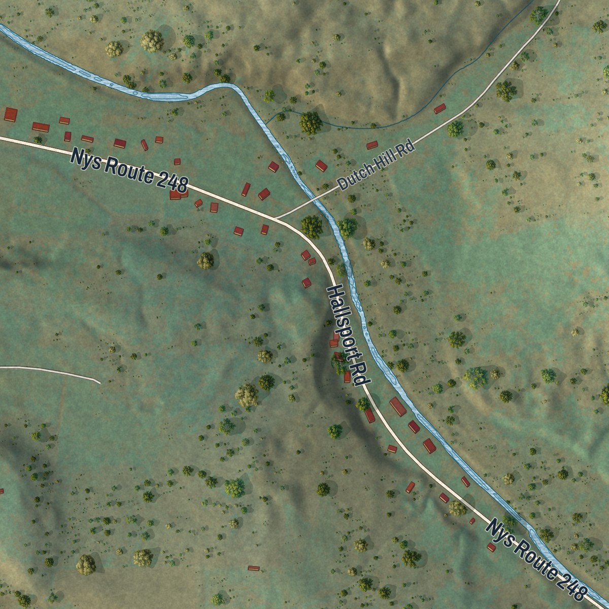 Second close-up of the map of Stannards, New York print showing more streets and buildings