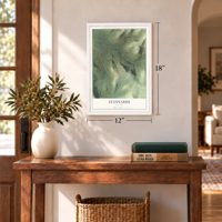 Stannards, New York map, 12 x 18 inch print in a white frame in an entryway