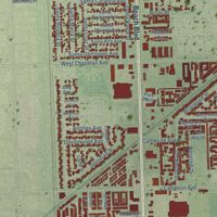 Second close-up of the map of Stanton, California print showing more streets and buildings