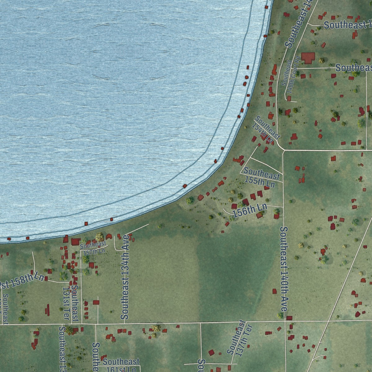 Second close-up of the map of Stanton, Florida print showing more streets and buildings