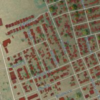 Second close-up of the map of Stanton, Texas print showing more streets and buildings