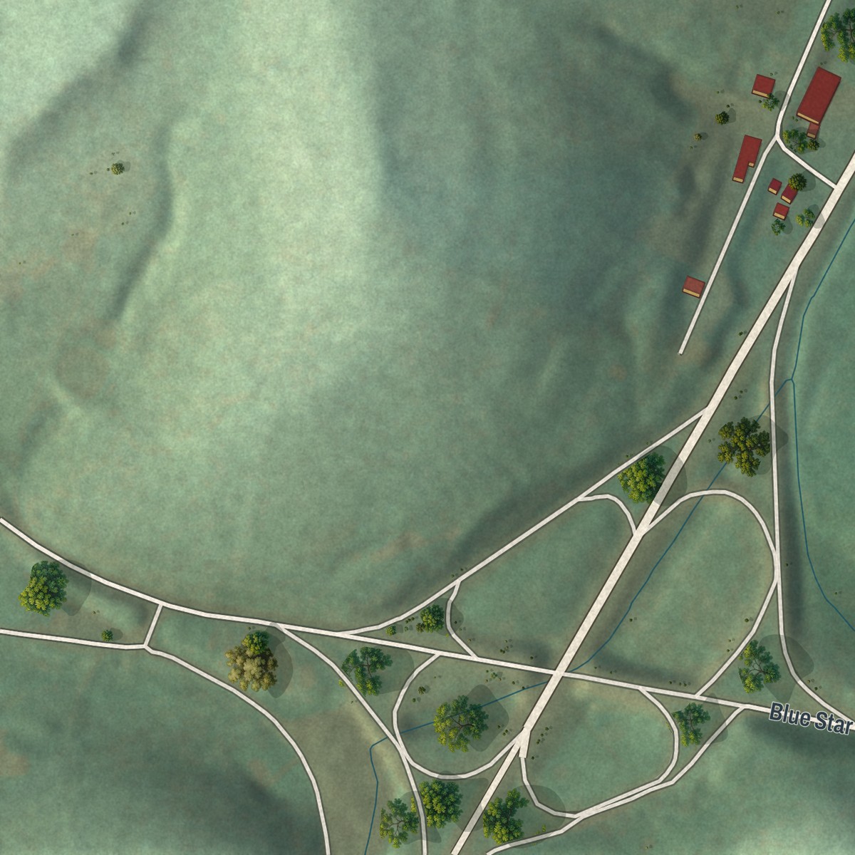 Second close-up of the map of Star Junction, Pennsylvania print showing more streets and buildings