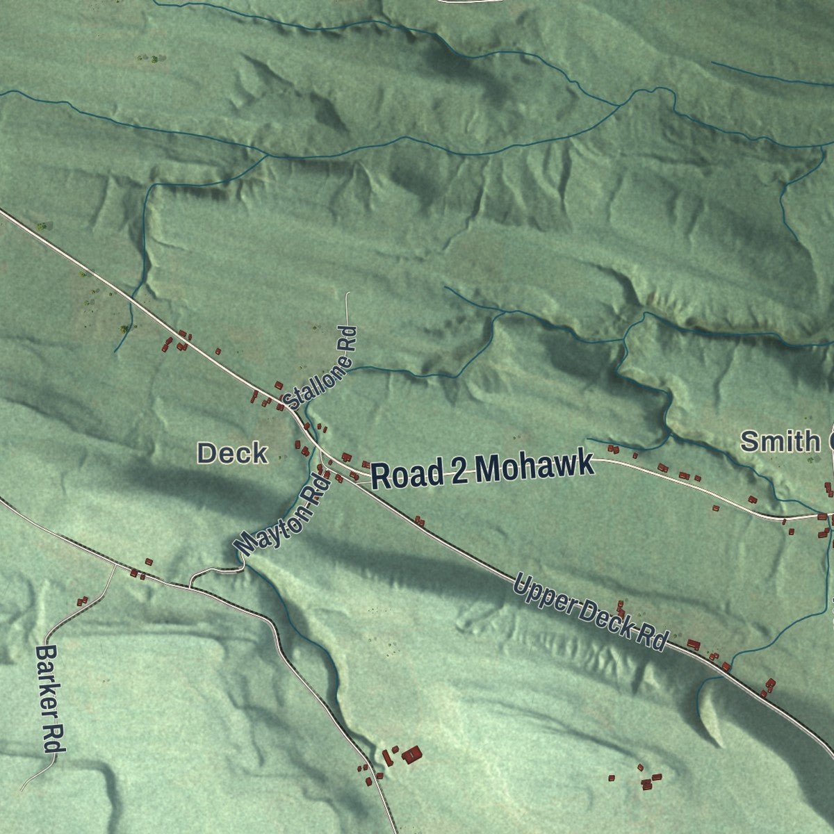 Second close-up of the map of Stark, New York print showing more streets and buildings