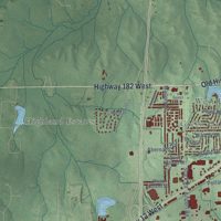 Second close-up of the map of Starkville, Mississippi print showing more streets and buildings