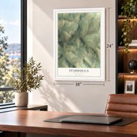 Starrucca, Pennsylvania map, 18 x 24 inch print in a white frame in a home office