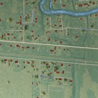Second close-up of the map of Start, Louisiana print showing more streets and buildings
