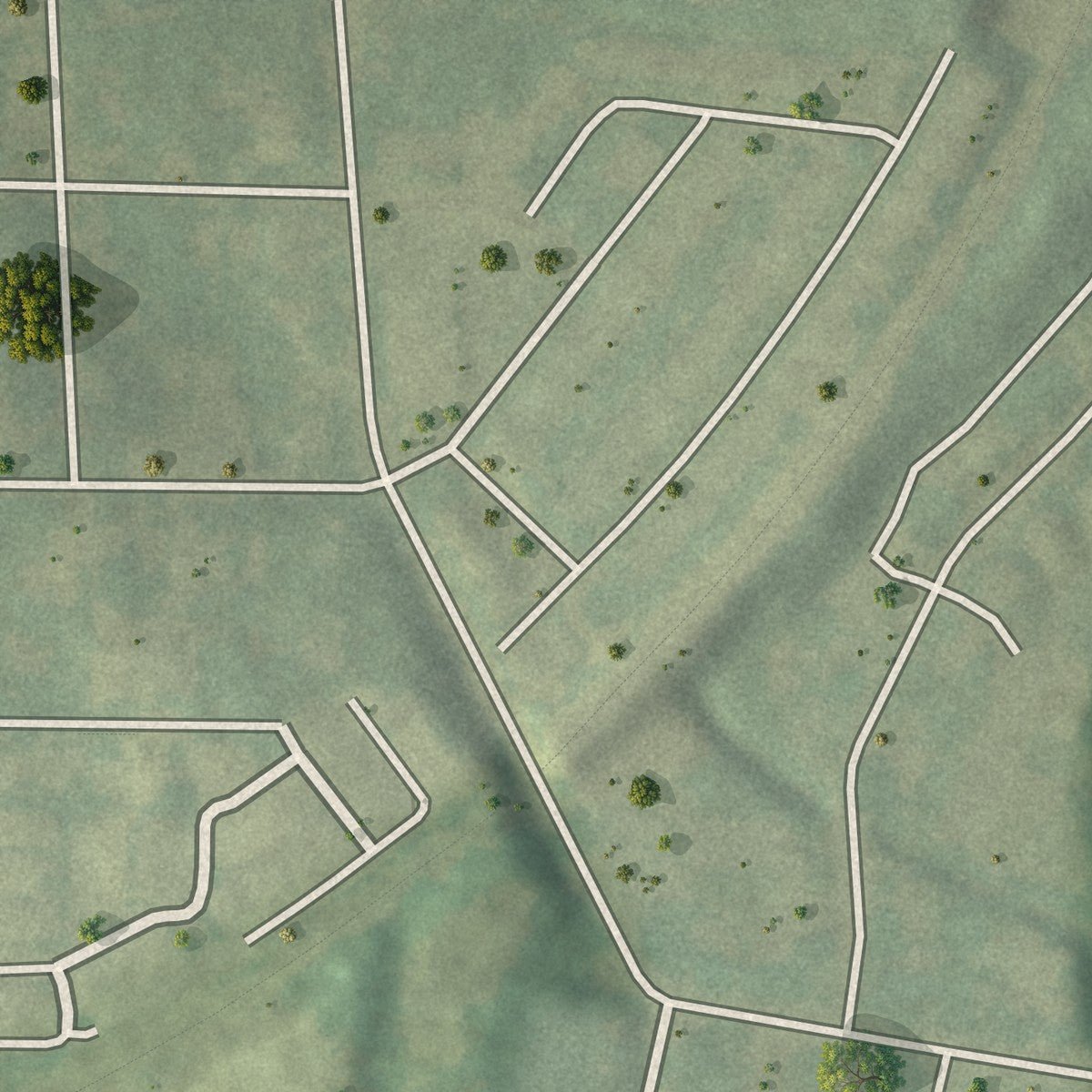 Second close-up of the map of State Facility, Georgia print showing more streets and buildings