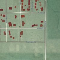 Second close-up of the map of State Line City, Indiana print showing more streets and buildings