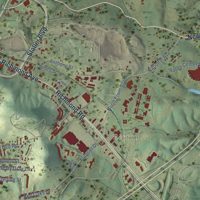 Second close-up of the map of Staunton, Virginia print showing more streets and buildings