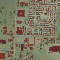 Second close-up of the map of Stayton, Oregon print showing more streets and buildings