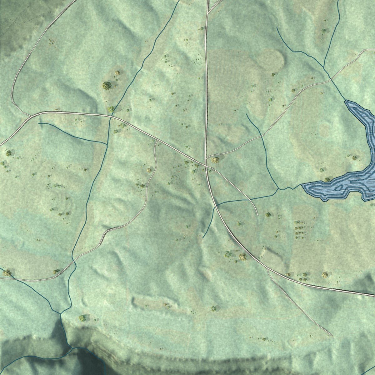 Second close-up of the map of Steele, Alabama print showing more streets and buildings