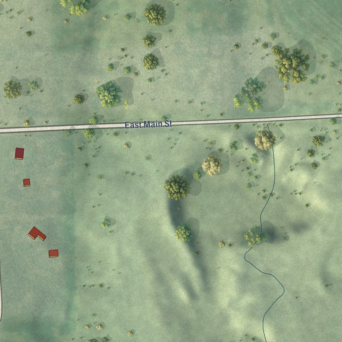 Second close-up of the map of Steele City, Nebraska print showing more streets and buildings