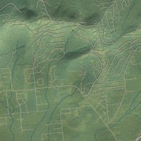 Second close-up of the map of Steele Creek, Alaska print showing more streets and buildings