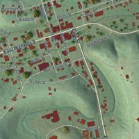 Second close-up of the map of Steelville, Missouri print showing more streets and buildings