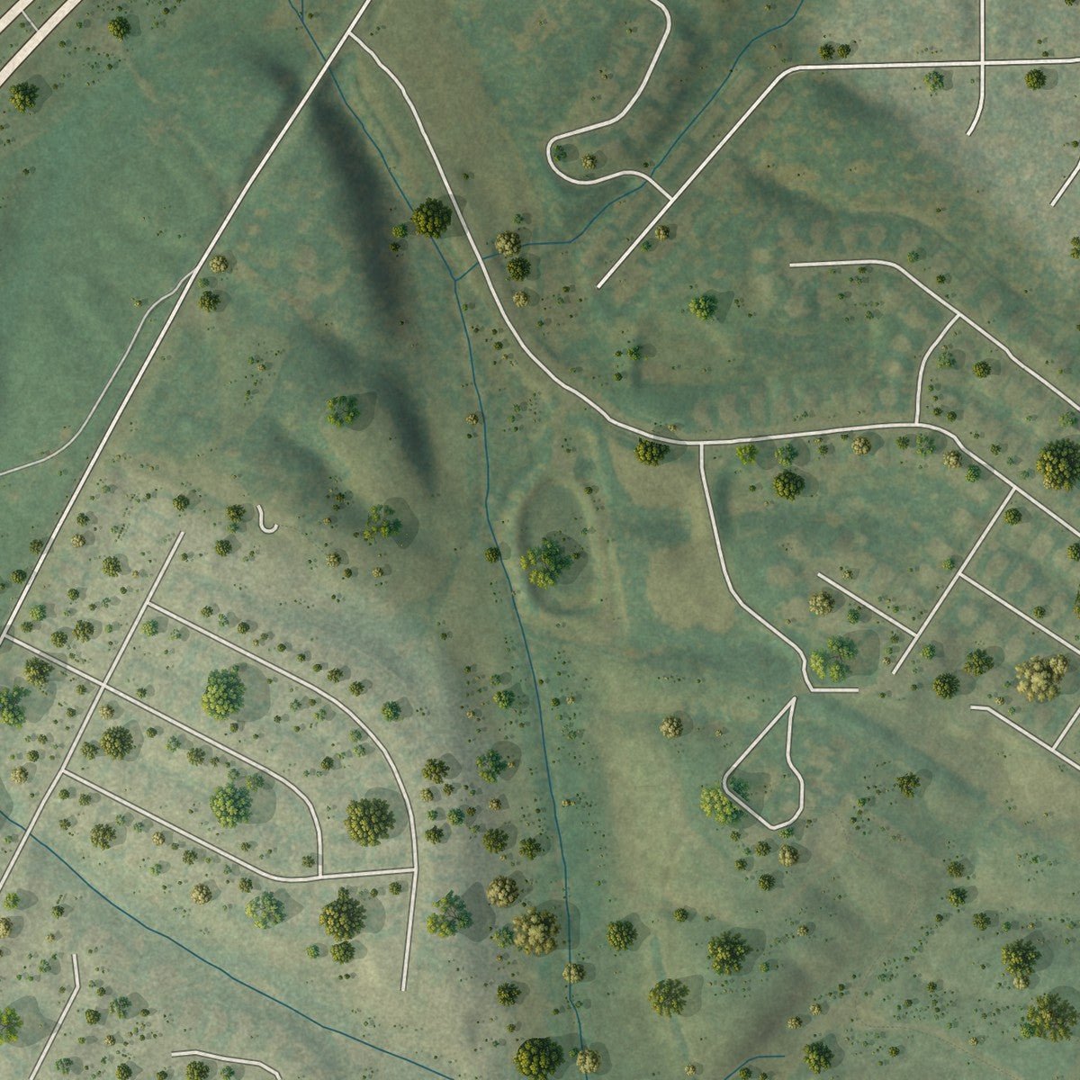 Second close-up of the map of Stephens City, Virginia print showing more streets and buildings