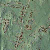 Second close-up of the map of Stepney, Connecticut print showing more streets and buildings