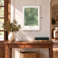 Steptoe, Washington map, 12 x 18 inch print in a white frame in an entryway