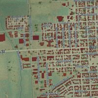 Second close-up of the map of Sterling, Colorado print showing more streets and buildings