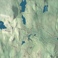 Close-up of the map of Sterling, Massachusetts print showing terrain and local geography