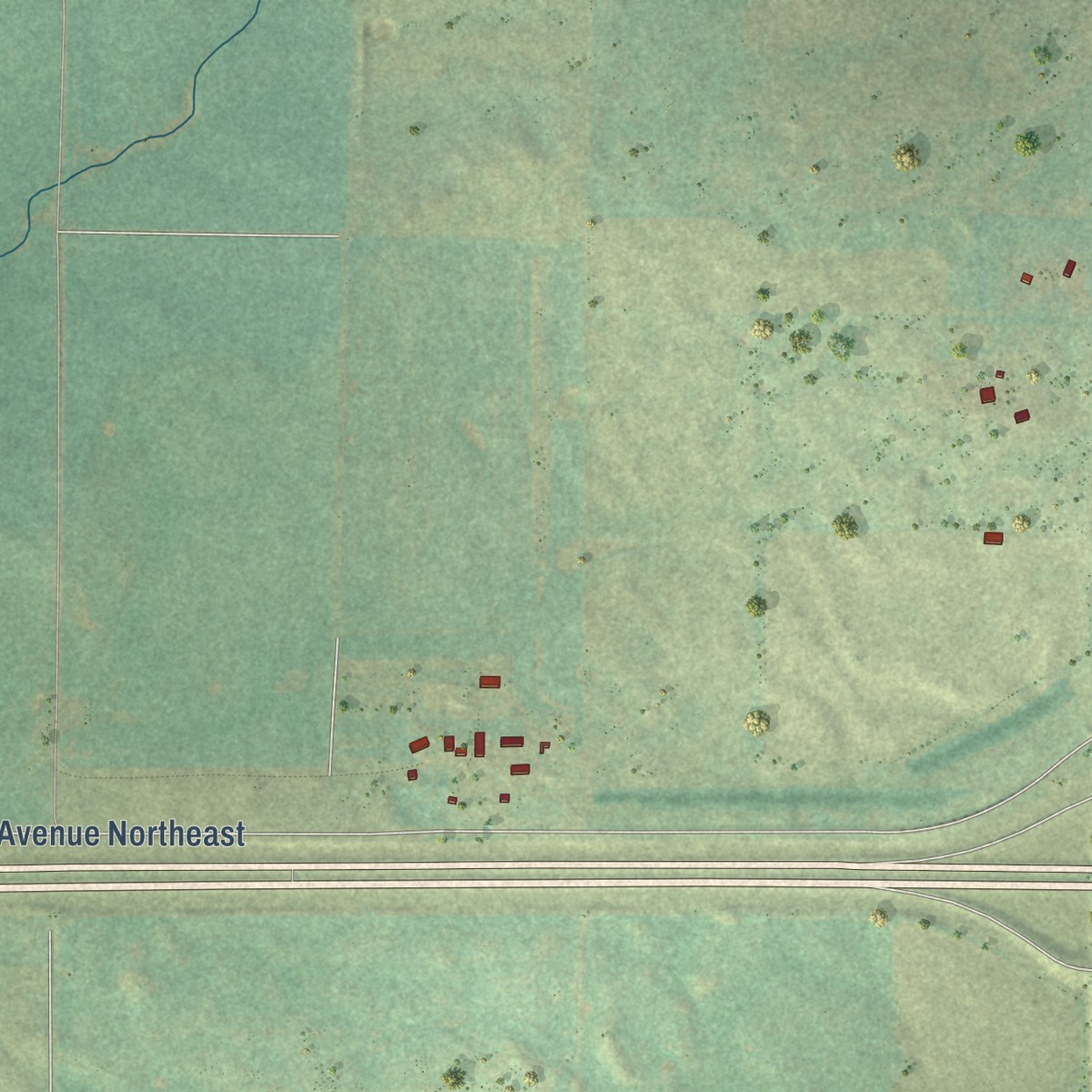 Second close-up of the map of Sterling, North Dakota print showing more streets and buildings