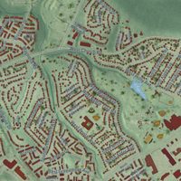 Second close-up of the map of Sterling, Virginia print showing more streets and buildings