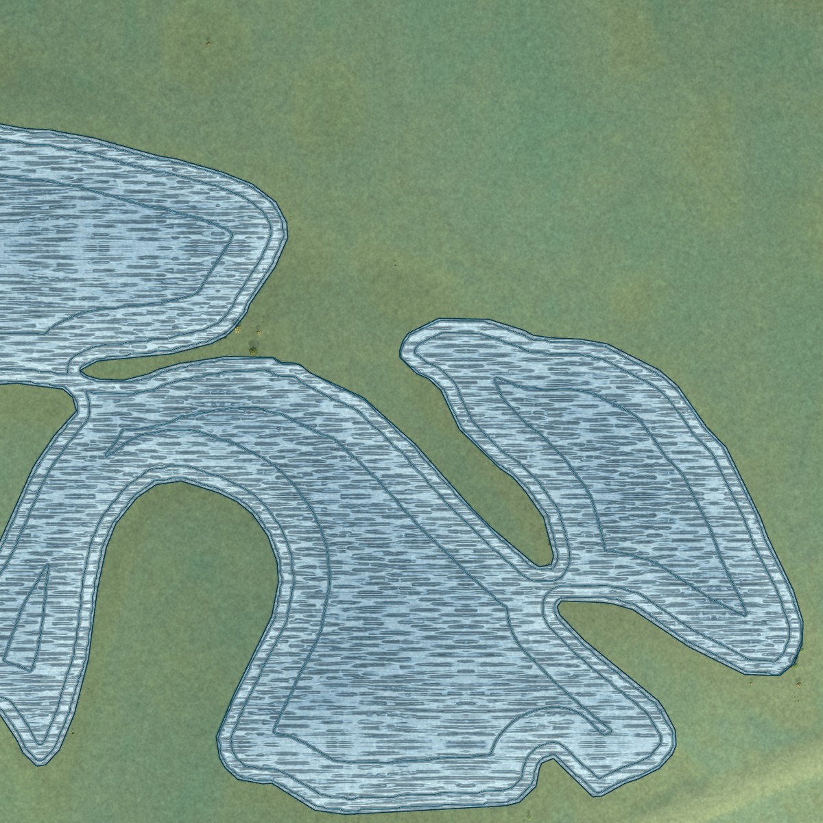 Second close-up of the map of Stevens Village, Alaska print showing more streets and buildings