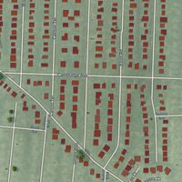 Second close-up of the map of Stewart Manor, New York print showing more streets and buildings