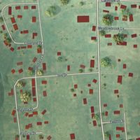 Second close-up of the map of Stewartsville, Missouri print showing more streets and buildings