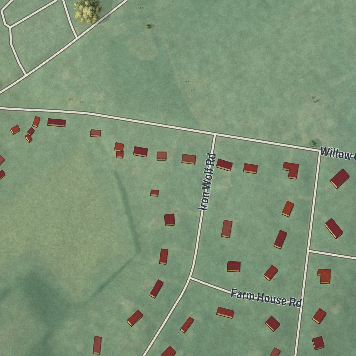 Second close-up of the map of Stewartsville, New Jersey print showing more streets and buildings