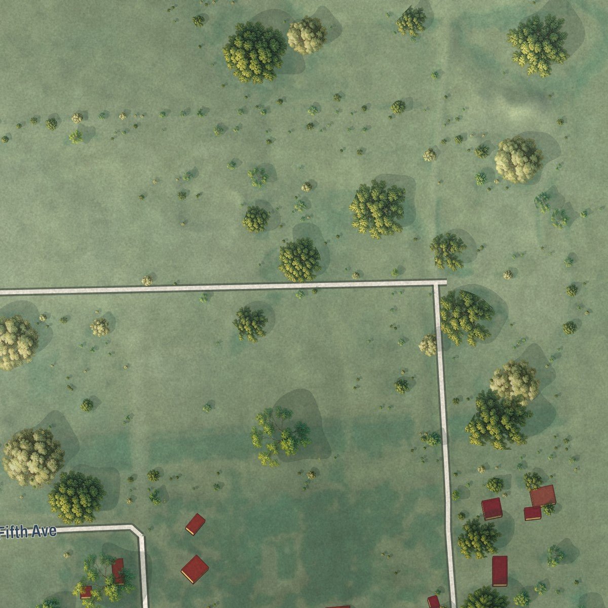 Second close-up of the map of Stickney, South Dakota print showing more streets and buildings