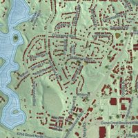 Second close-up of the map of Stillwater, Minnesota print showing more streets and buildings