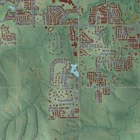 Second close-up of the map of Stillwater, Oklahoma print showing more streets and buildings