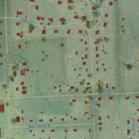Second close-up of the map of Stilwell, Kansas print showing more streets and buildings