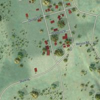 Second close-up of the map of Stirling City, California print showing more streets and buildings