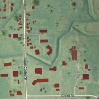 Second close-up of the map of Stockbridge, Michigan print showing more streets and buildings