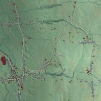 Second close-up of the map of Stockbridge, New York print showing more streets and buildings
