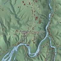 Second close-up of the map of Stockport, New York print showing more streets and buildings