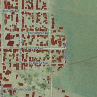 Second close-up of the map of Stockton, Illinois print showing more streets and buildings