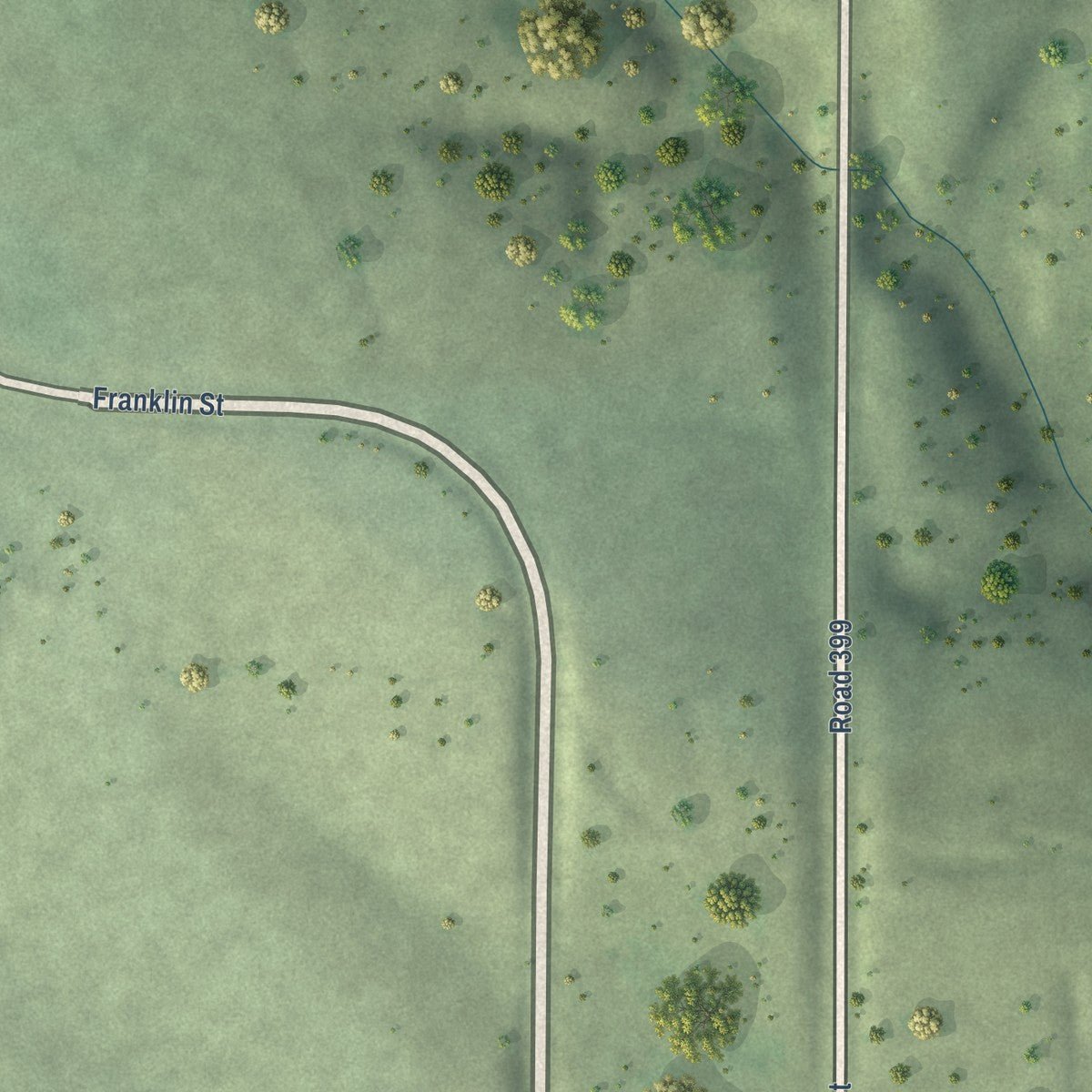 Second close-up of the map of Stockville, Nebraska print showing more streets and buildings